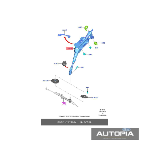 КОРМИЛНА КОЛОНА FORD TRANSIT 2014- OE:2427034