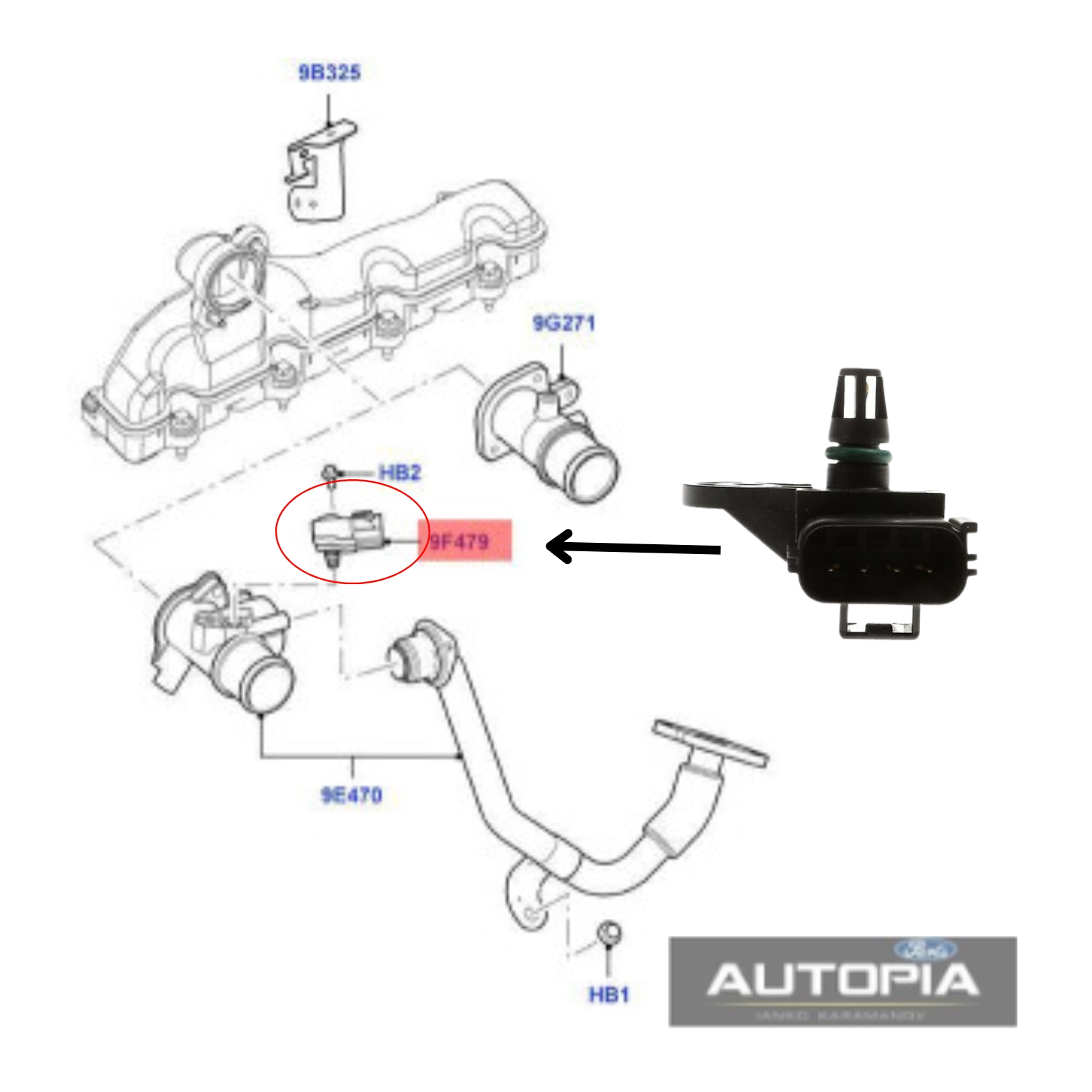 ДАТЧИК ВЪЗДУХ FORD TRANSIT 2011-г. OE:1503280