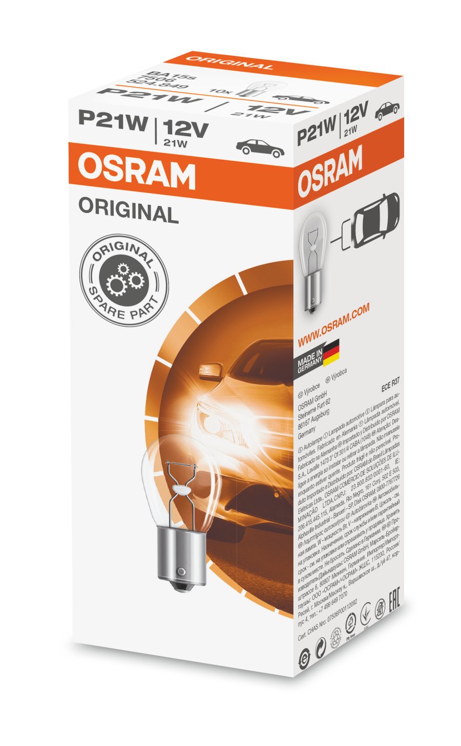 OSRAM КРУШКА 7506 P21W